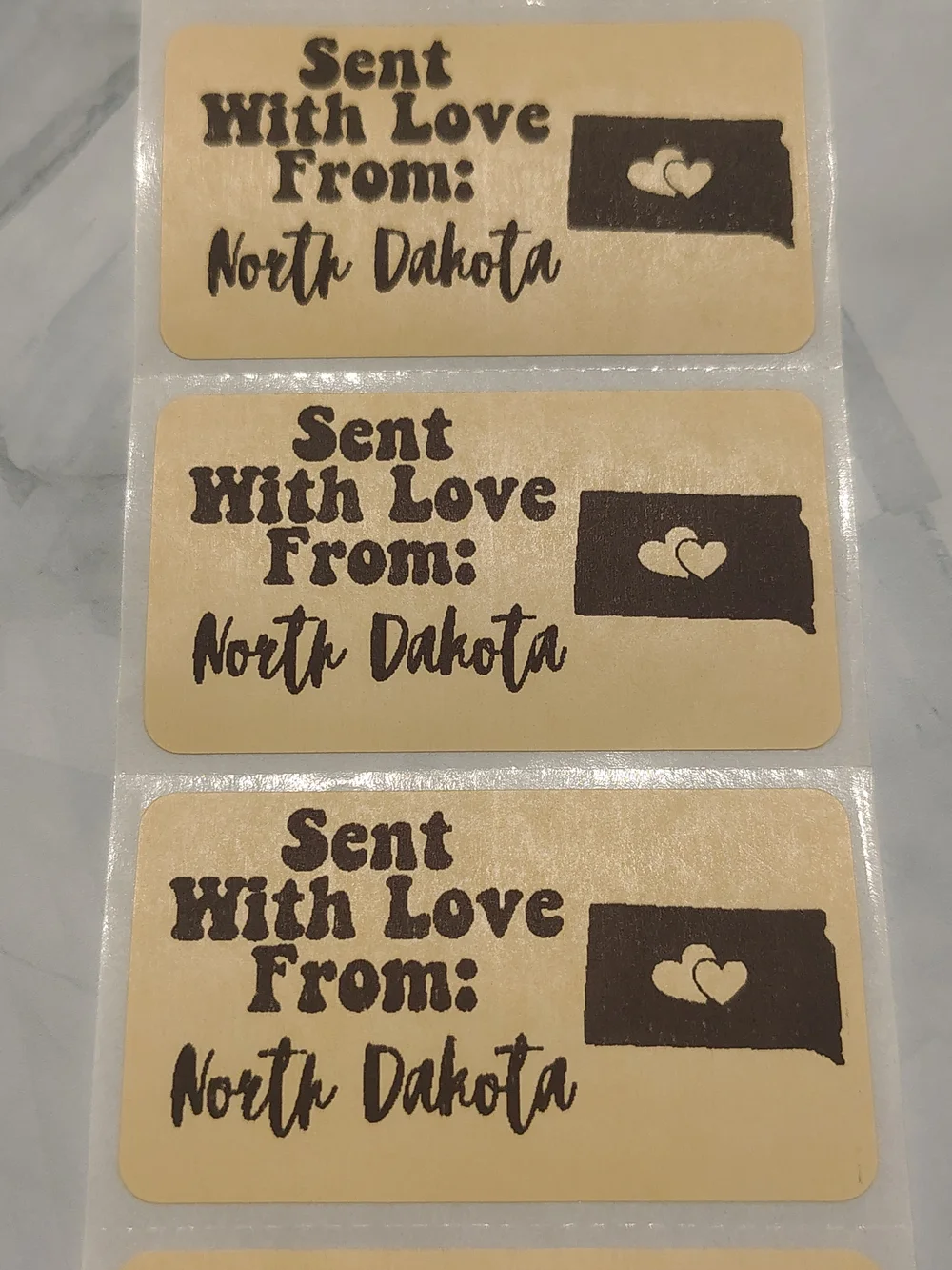 💙100 North Dakota- Shipping Labels Thermal Packaging Stickers 2.25